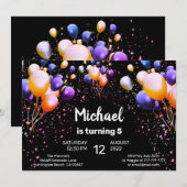 Vrijdag uitnodiging van de Colorful Balloons (Voorkant / Achterkant)