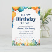 Vrijdag uitnodiging van de Colorful Balloons (Staand voorkant)