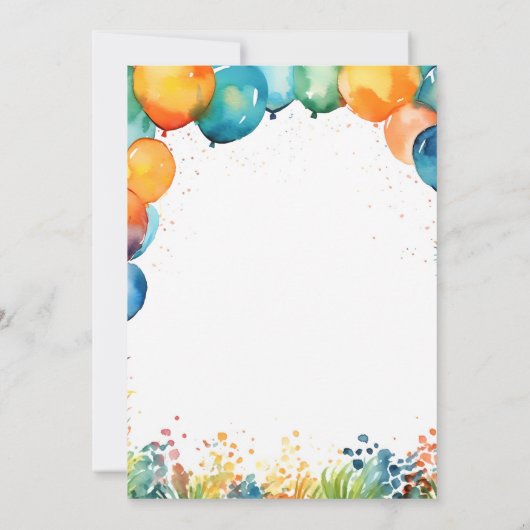 Vrijdag uitnodiging van de Colorful Balloons (Achterkant)