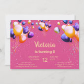 Vrijdag uitnodiging van de Colorful Balloons (Voorkant)