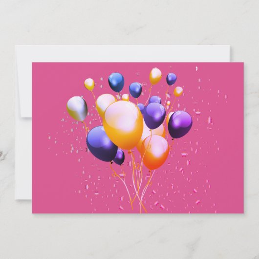 Vrijdag uitnodiging van de Colorful Balloons (Achterkant)