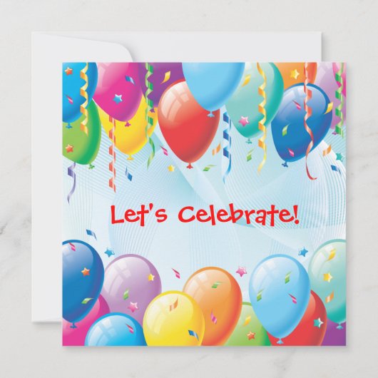 Vrijdag uitnodiging van de Colorful Balloons (Achterkant)