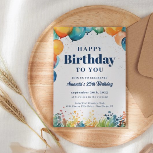 Vrijdag uitnodiging van de Colorful Balloons