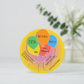 Vrijdag uitnodiging van de Colorful Balloons (Staand voorkant)