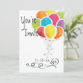 Vrijdag uitnodiging van de Colorful Balloons (Staand voorkant)