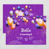 Vrijdag uitnodiging van de Colorful Balloons (Voorkant / Achterkant)