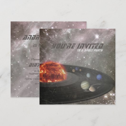 Vrijdag van de ruimtepartij kaart (Voorkant / Achterkant)