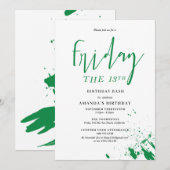 Vrijdag van de uitnodiging van 13e verjaardag (Voorkant / Achterkant)