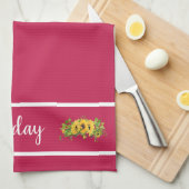 Vrijdag van de week Zonnebloem Keukenhanddoek (Quarter Fold)