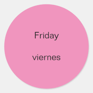 Vrijdag viernes Engels naar Spaans Stickers
