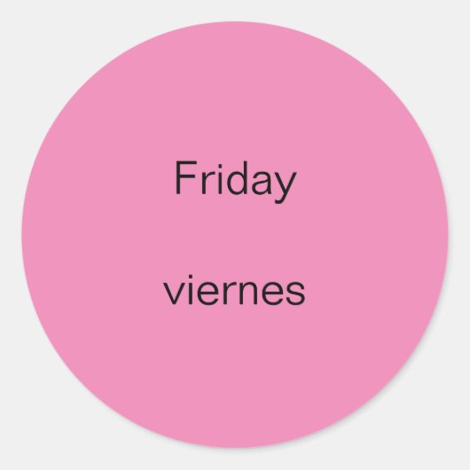 Vrijdag viernes Engels naar Spaans Stickers (Voorkant)