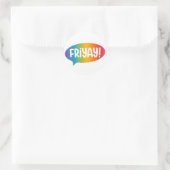 Vrijdag Vrijdag Weekend Regenboog Modern Eenvoudig Ronde Sticker (Tas)