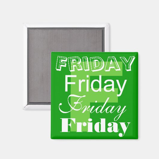 Vrijdag Werkdag van de week Magnet (Voorkant / Achterkant)