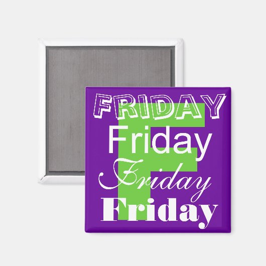 Vrijdag Werkdag van de week Magnet (Voorkant / Achterkant)