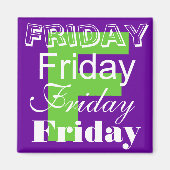 Vrijdag Werkdag van de week Magnet (Voorkant)