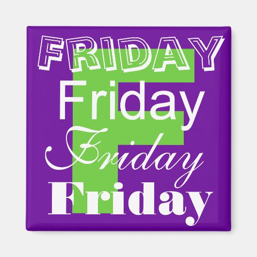 Vrijdag Werkdag van de week Magnet (Voorkant)