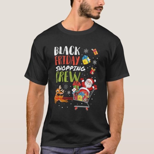 Vrijdag winkelen met kerstmis Funny Black Shoppin T-shirt (Voorkant)