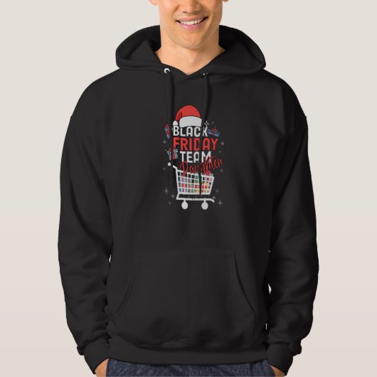 Vrijdag winkelen met Kerstmis - Zwarte kerstmankre Hoodie (Voorkant)