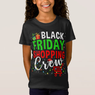Vrijdag winkelwagentjes met kerstlampjes zwarte sh t-shirt