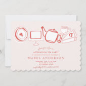 Vrijdagmiddag Tea Kids Birthday Party Invitation Kaart (Voorkant)