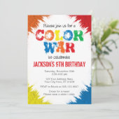 Vrijdaguitnodiging voor kleurenoorlog | Kleurenrun Kaart (Staand voorkant)