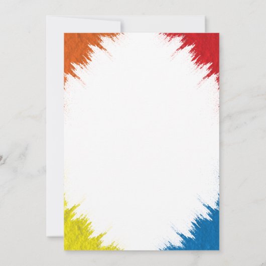 Vrijdaguitnodiging voor kleurenoorlog | Kleurenrun Kaart (Achterkant)