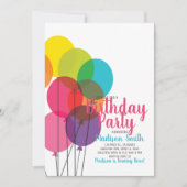 Vrijdaguitnodiging voor kleurrijke ballonnen kaart (Voorkant)
