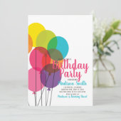 Vrijdaguitnodiging voor kleurrijke ballonnen kaart (Staand voorkant)