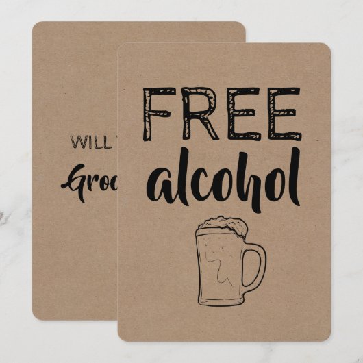 vrije alcohol | BRUIDEGOM | Best man grappig voors Kaart (Voorkant / Achterkant)