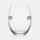 Vrije Amerikaanse vlag voor patriottie en vrijheid Wijnglas Zonder Voet (Rechts)