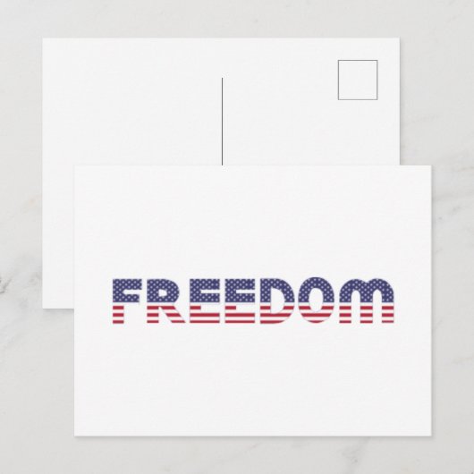 Vrije Amerikaanse vlag voor Patriottische en Vrijh Briefkaart (Voorkant / Achterkant)