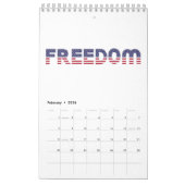 Vrije Amerikaanse vlag voor Patriottische en Vrijh Kalender (Feb 2026)