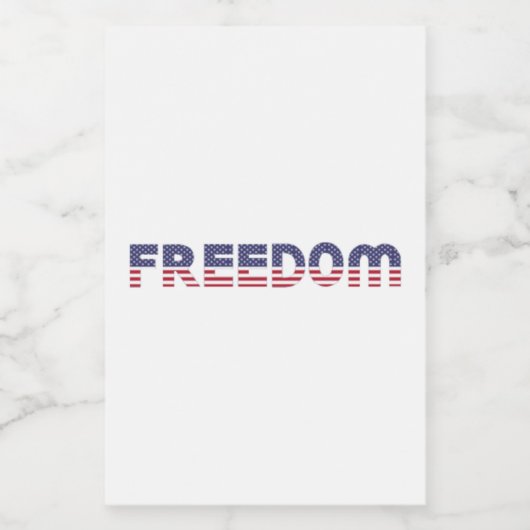 Vrije Amerikaanse vlag voor Patriottische en Vrijh Wijn Etiket (Enkel label)