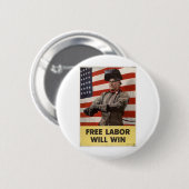 VRIJE ARBEID RONDE BUTTON 5,7 CM (Voorkant /achterkant)