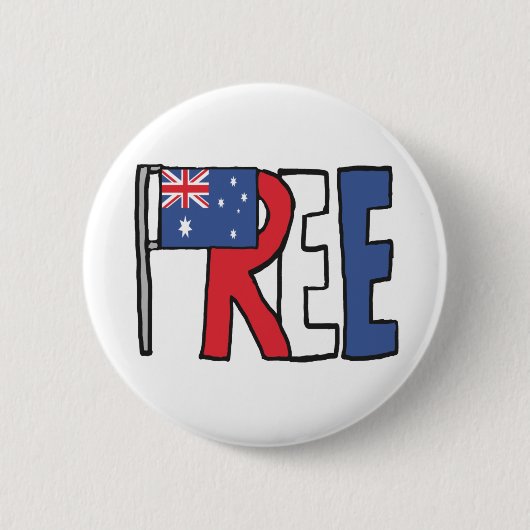 Vrije Australië Ronde Button 5,7 Cm (Voorkant)