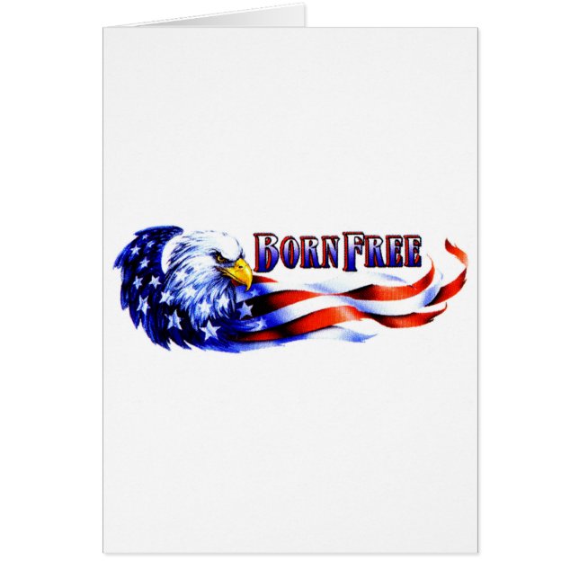 Vrije Bald Eagle en Amerikaanse vlag (Voorkant)