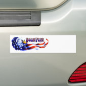 Vrije Bald Eagle en Amerikaanse vlag Bumpersticker (Op auto)