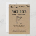 Vrije bier Funny Adult Birthday Party Invitation Kaart<br><div class="desc">Gratis bier (en een verjaardag!) Grappig bericht voor een leuk verjaardagsfeest. De biertoast kunstwerken zijn met de hand getekend op een wonderlijk rustige kraft achtergrond. Het coördineren RSVP, Details, Registratie, Dank u kaarten en andere punten zijn beschikbaar in het Collectie van de Kunst van de Brouwerij van de "Rustic" binnen...</div>