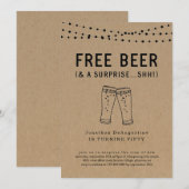 Vrije bier Funny Adult Surprise Party (Uitnodiging Kaart (Voorkant / Achterkant)