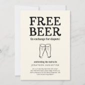 Vrije bier Funny Diaper-partijuitnodiging Kaart (Voorkant)