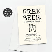 Vrije bier Funny Diaper-partijuitnodiging Kaart
