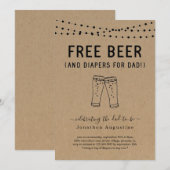 Vrije bier Funny Diaper-partijuitnodiging Kaart (Voorkant / Achterkant)