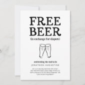 Vrije bier Funny Diaper-partijuitnodiging Kaart (Voorkant)