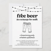 Vrije bier Funny Housewarming Party - Uitnodiging (Voorkant)