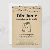 Vrije bier Funny Housewarming Party - Uitnodiging (Voorkant)
