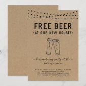 Vrije bier Funny Housewarming Party - Uitnodiging (Voorkant / Achterkant)