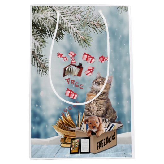 Vrije boeken voor Kerstmis Medium Cadeauzakje (Voorkant)