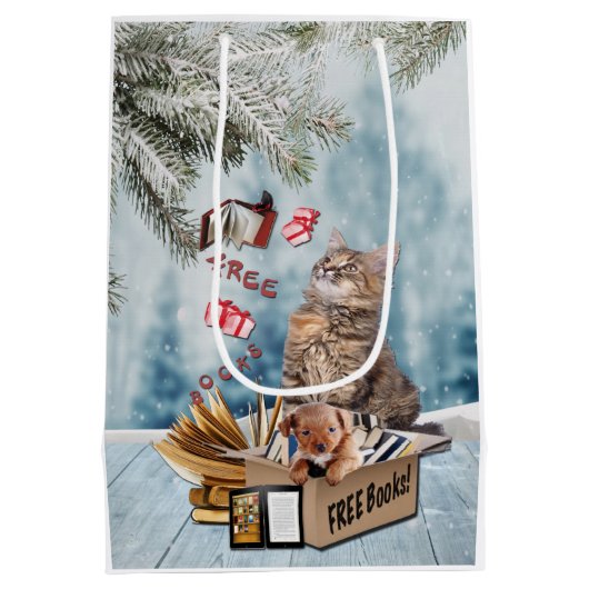 Vrije boeken voor Kerstmis Medium Cadeauzakje (Achterkant)