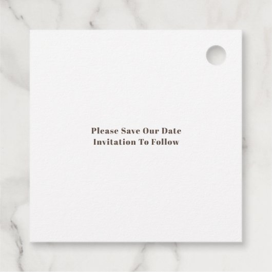 Vrije Cake Weddenschap aan zijkant Tekst Bruin spa Bedankjes Labels (Achterkant)