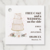 Vrije Cake Weddenschap aan zijkant Tekst Bruin spa Bedankjes Labels (Voorkant)